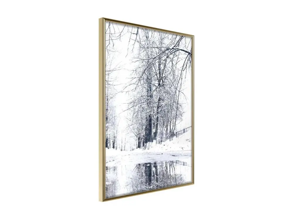 Affiche Murale Encadrée "Snowy Park" 30 x 45 cm Or