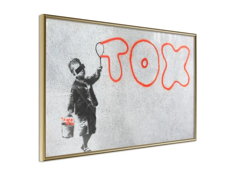 Affiche Murale Encadrée "Banksy Tox" 90 x 60 cm Or