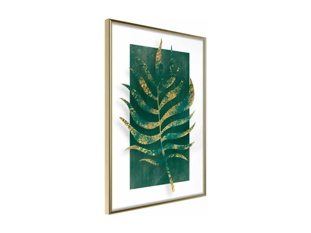 Affiche Murale Encadrée "Gilded Palm Leaf" 30 x 45 cm Or