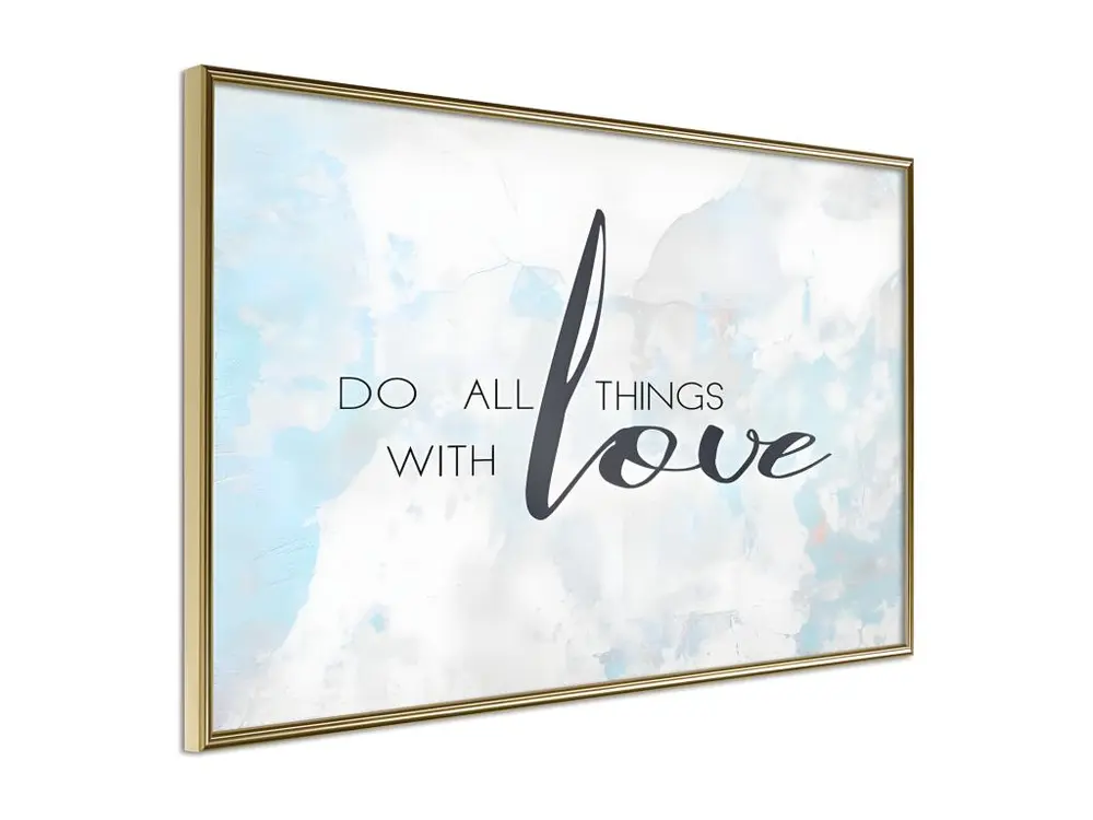 Affiche Murale Encadrée "With Love" 60 x 40 cm Or