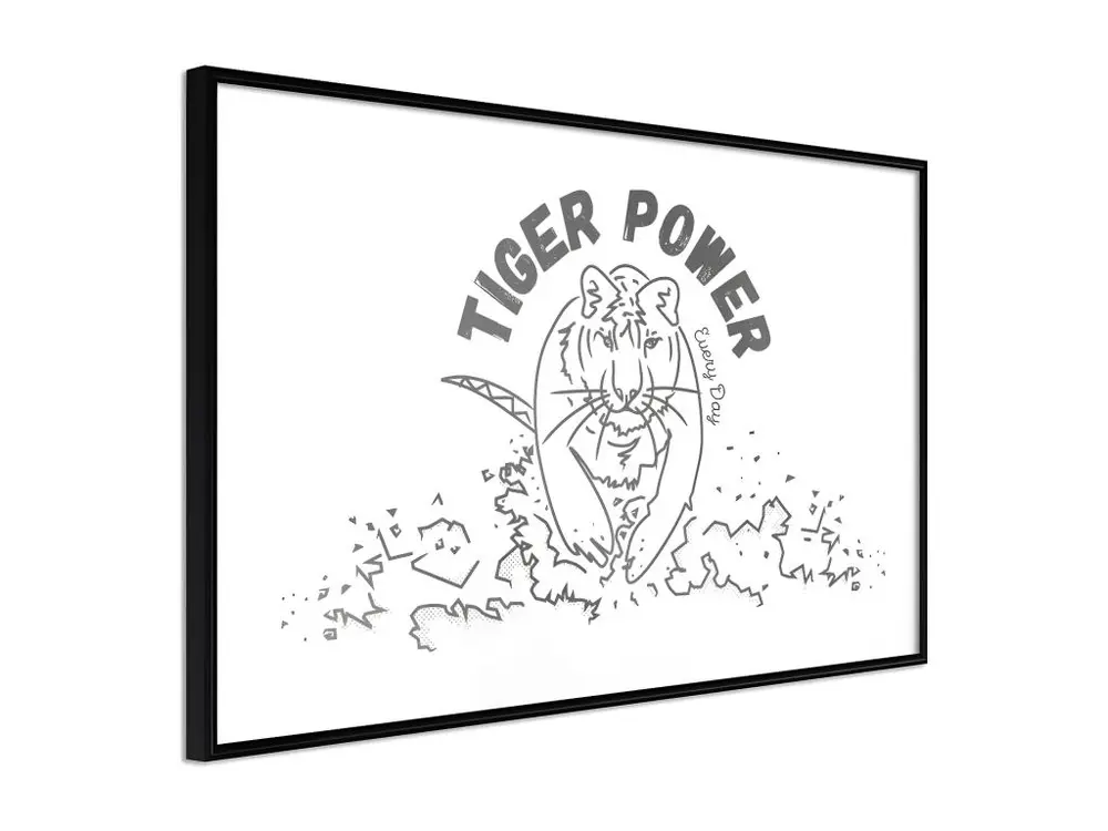 Affiche Murale Encadrée "Inner Tiger" 30 x 20 cm Noir