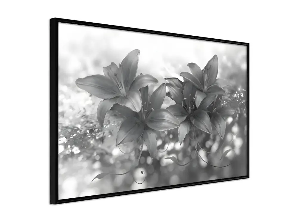 Affiche Murale Encadrée "Dark Lillies" 45 x 30 cm Noir