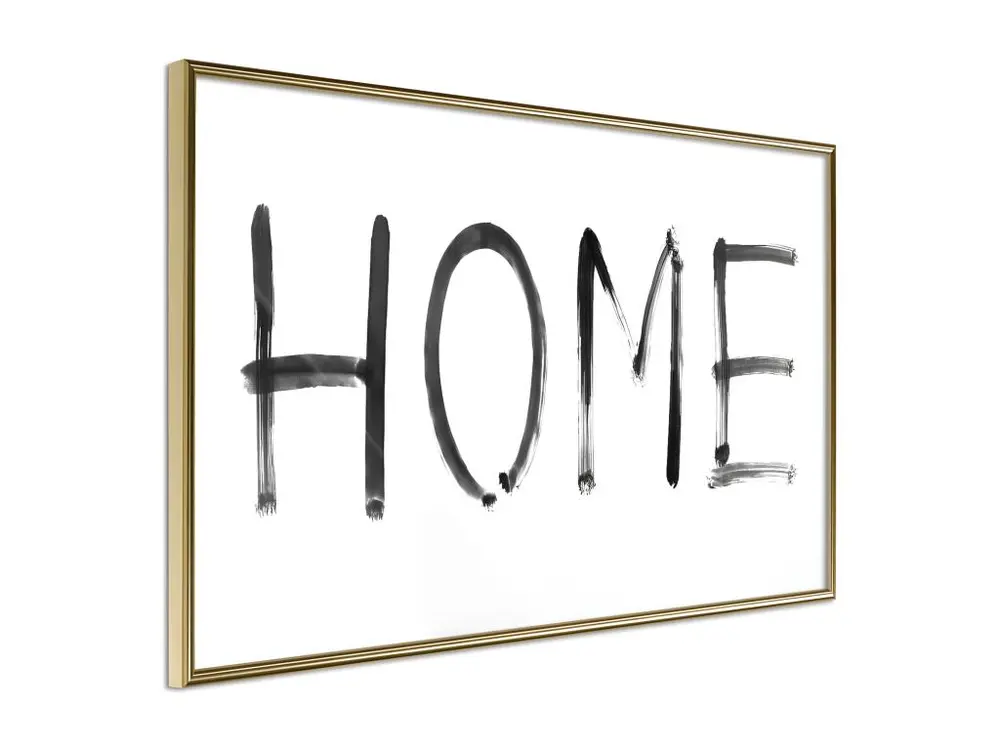 Affiche Murale Encadrée "Simply Home Horizontal" 90 x 60 cm Or