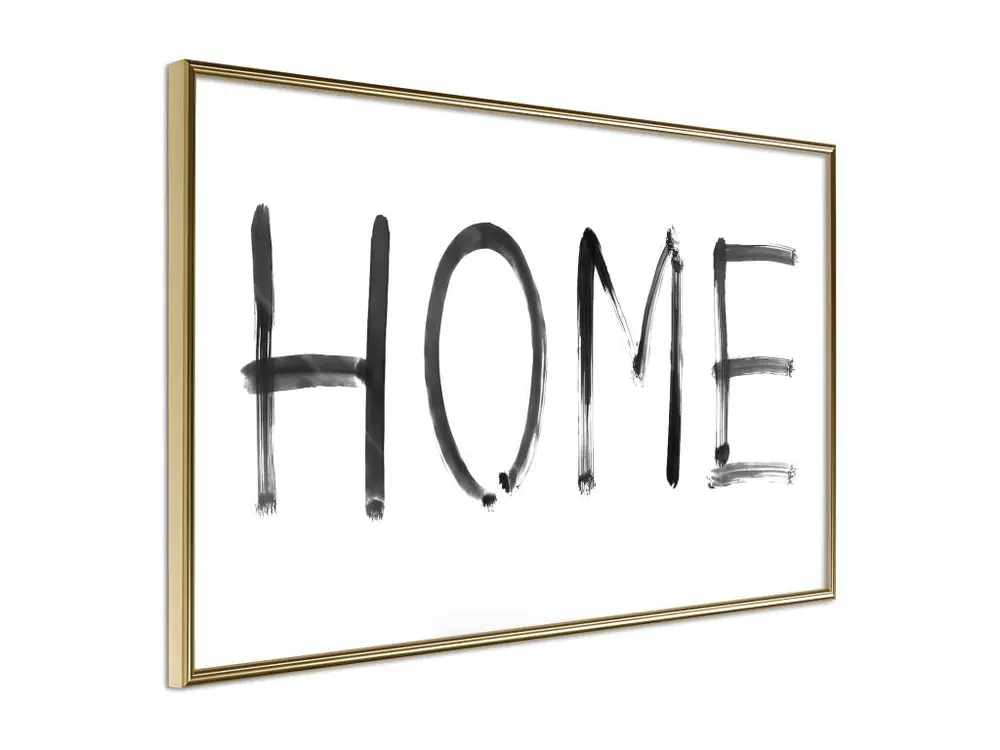 Affiche Murale Encadrée "Simply Home Horizontal" 45 x 30 cm Or