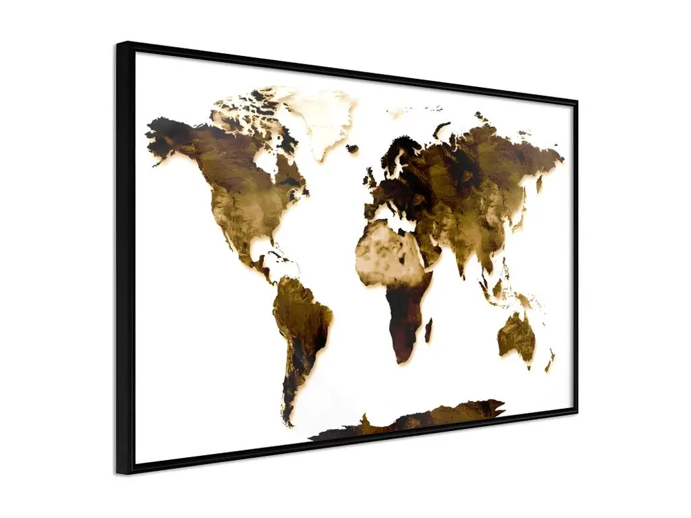 Affiche Murale Encadrée "Our World" 90 x 60 cm Noir