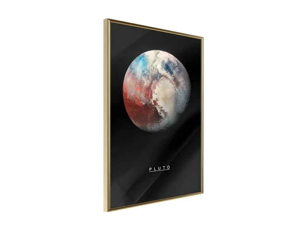 Affiche Murale Encadrée "The Solar System Pluto" 30 x 45 cm Or