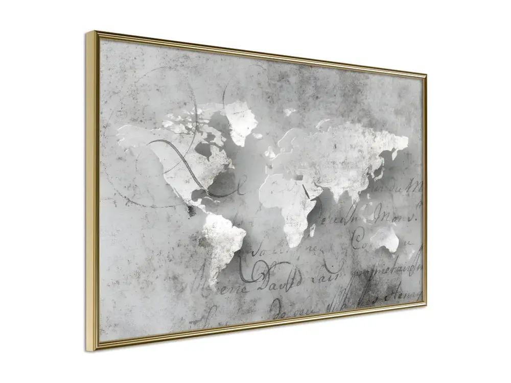 Affiche Murale Encadrée "World of Words" 30 x 20 cm Or