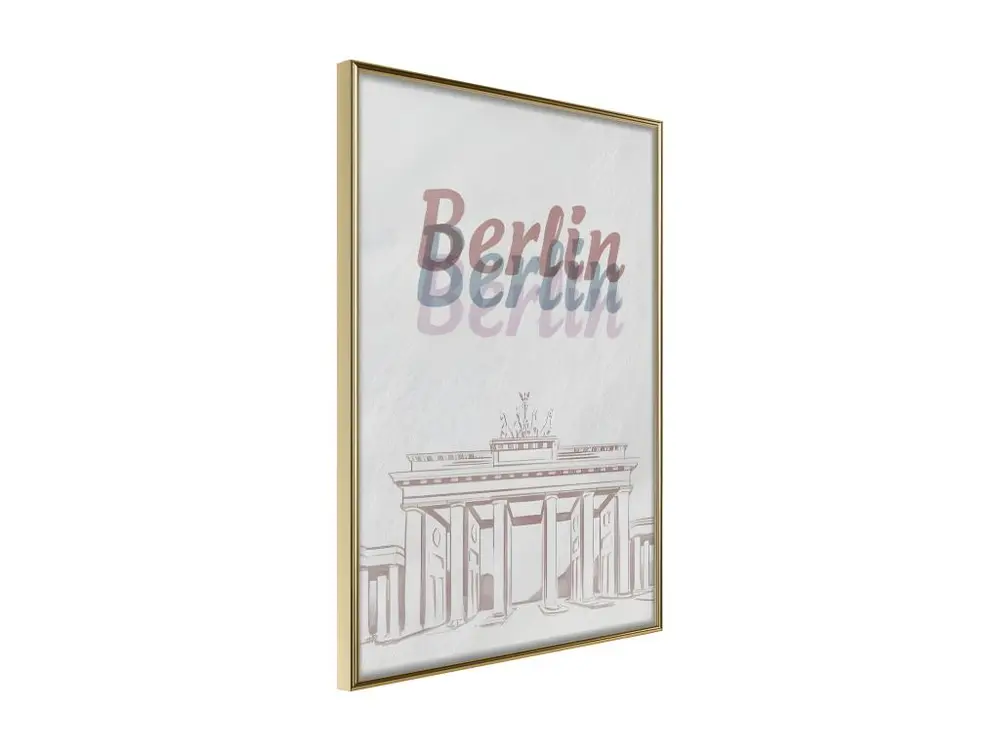 Affiche Murale Encadrée "Pastel Berlin" 40 x 60 cm Or