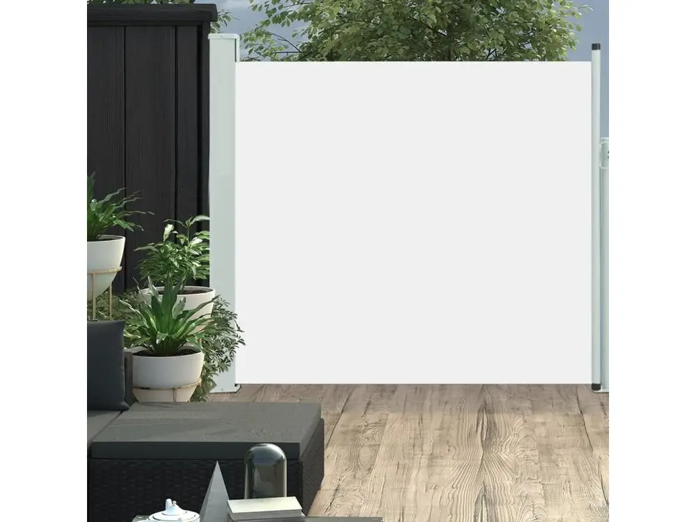 Auvent latéral rétractable de patio 170x300 cm Crème