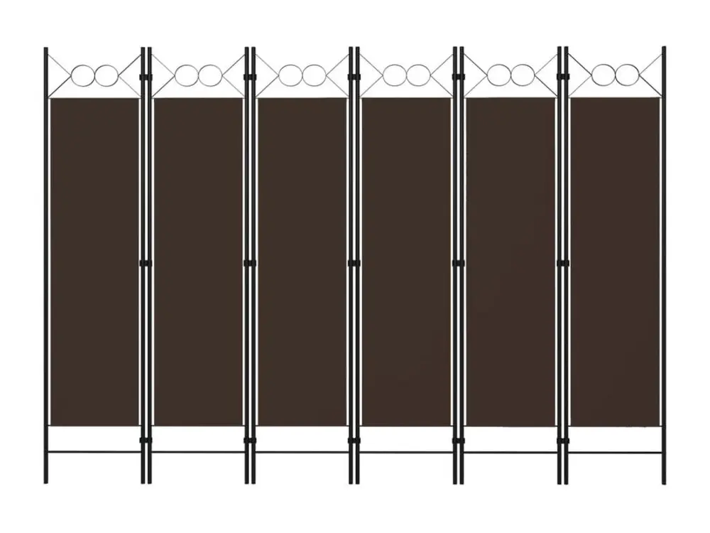 Cloison de séparation 6 panneaux Marron 240x180 cm