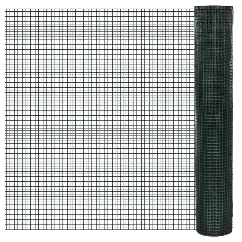 Grillage acier galvanisé et revêtement en PVC 10x1 m vert