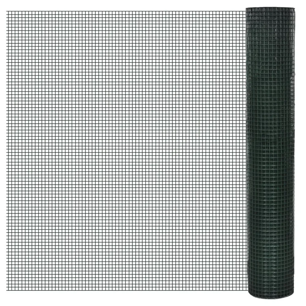 Grillage acier galvanisé et revêtement en PVC 10x1 m vert