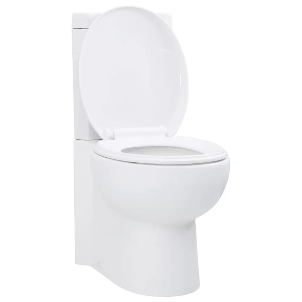 Toilette d'angle en céramique pour salle de bains blanc