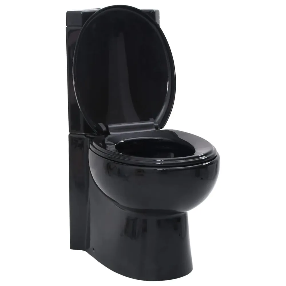 Toilette d'angle en céramique pour salle de bains noir