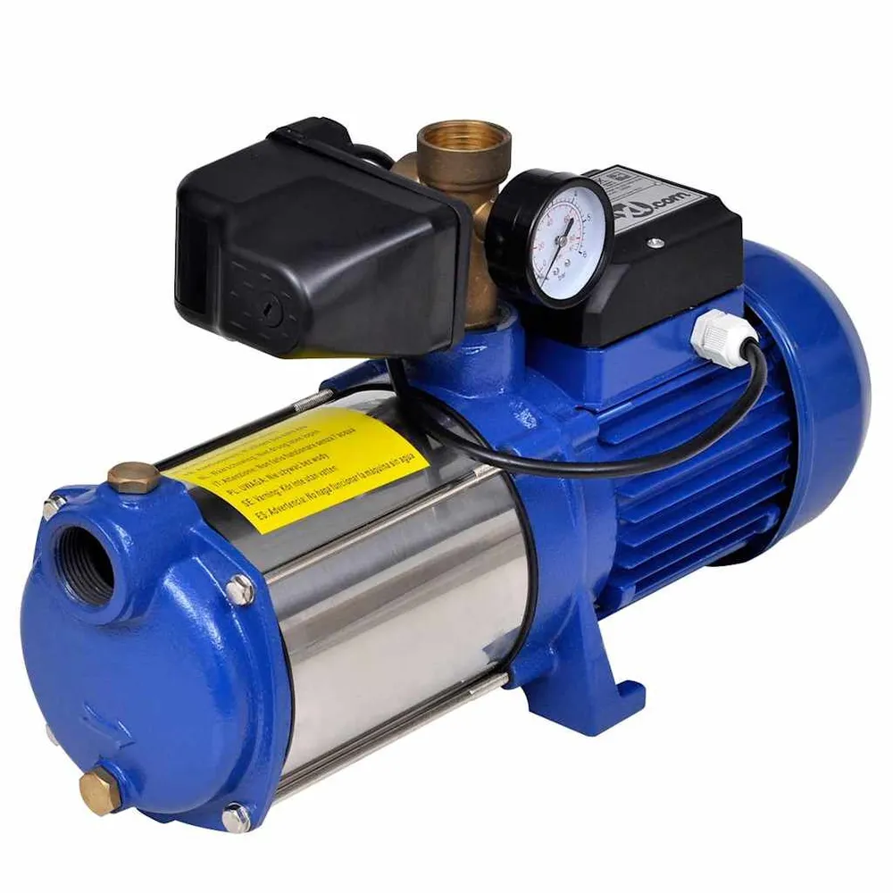 Pompe à jet avec manomètre 1300 W 5100 L/h Bleu