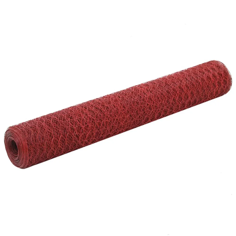 Grillage Acier avec revêtement en PVC 25x1 m Rouge