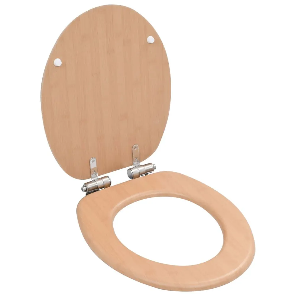 Siège de toilette MDF Couvercle à fermeture en douceur Bambou