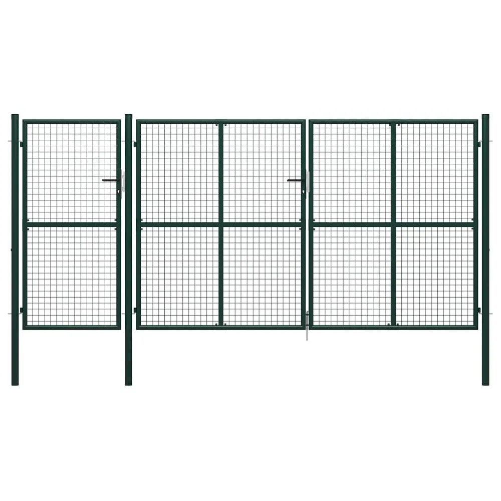 Portail de jardin Acier 400 x 150 cm Vert