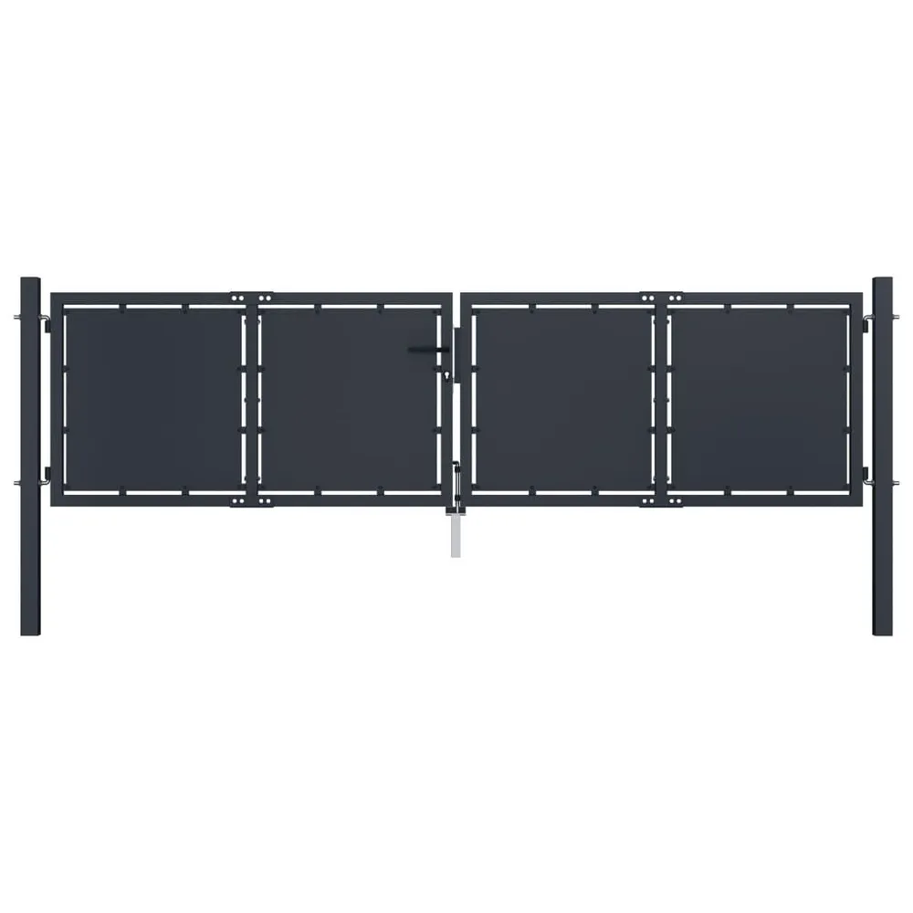 Portail de jardin Acier 300 x 100 cm Anthracite