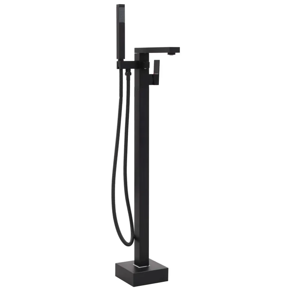 Robinet de baignoire sur pied Noir Acier inoxydable 90 cm