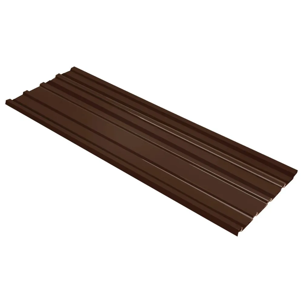 Panneaux de toiture 12 pcs Acier galvanisé Marron