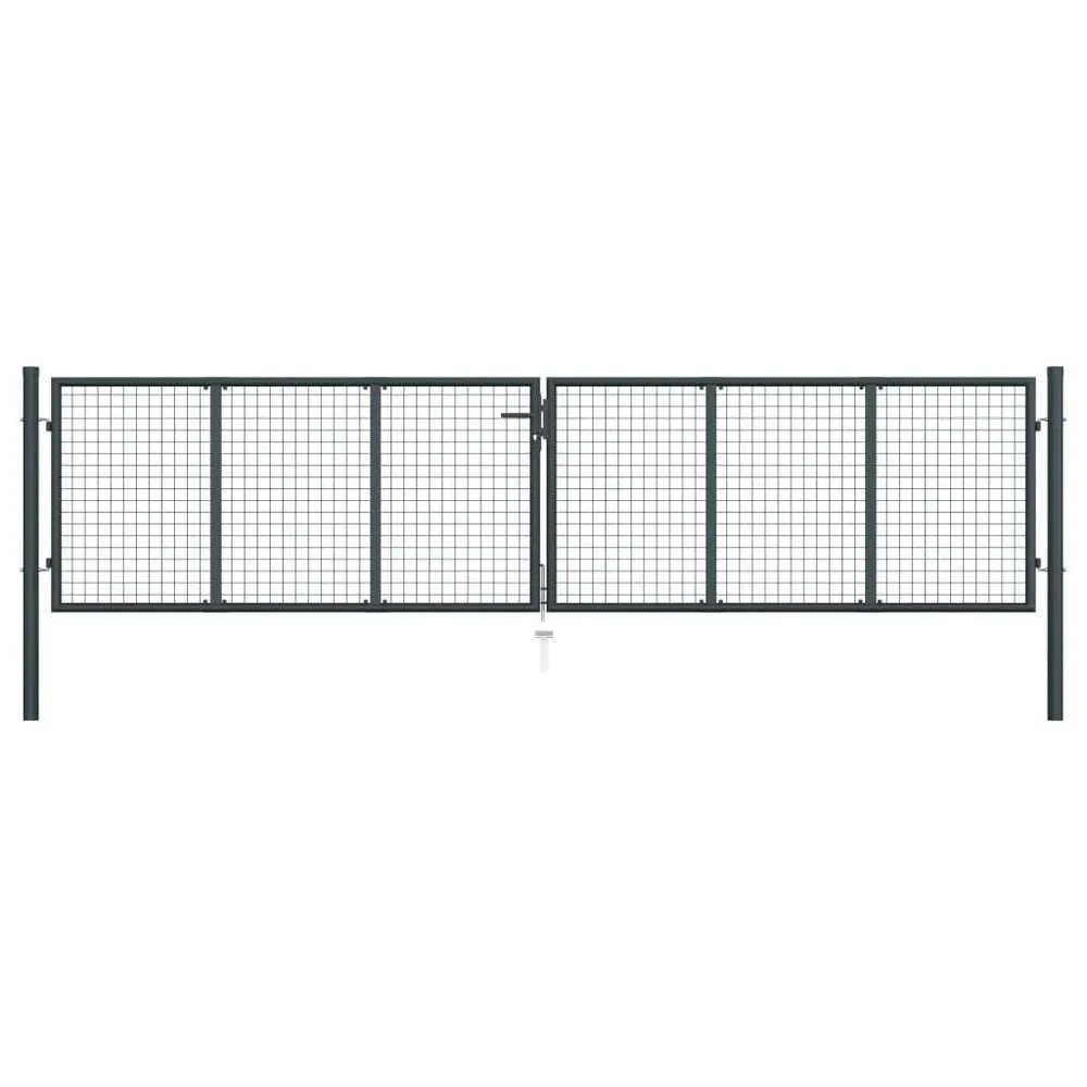 Portail en maille de jardin Acier galvanisé 400 x 125 cm Gris