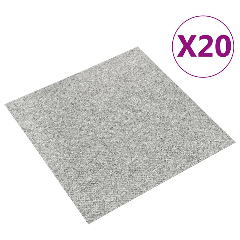 Dalles de tapis de sol 20 pcs 5 m² 50x50 cm Gris évident