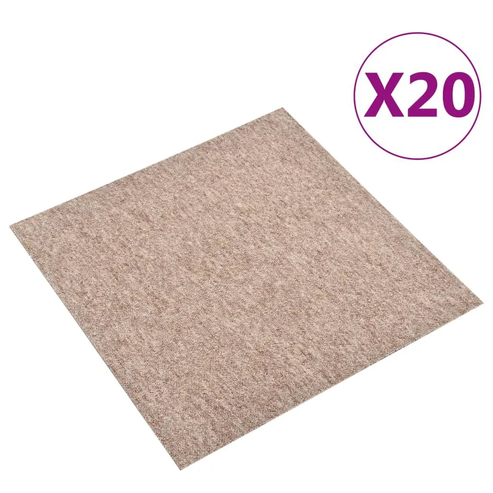 Dalles de tapis de sol 20 pcs 5 m² 50x50 cm Beige