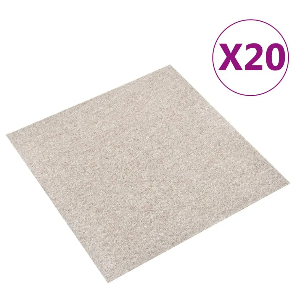 Dalles de tapis de sol 20 pcs 5 m² 50x50 cm Beige évident