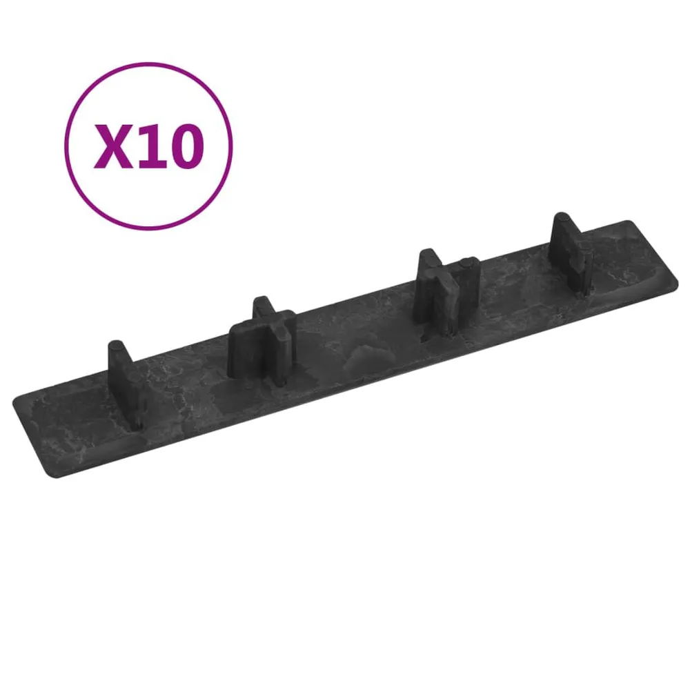 Embouts de terrasse 10 pcs Noir Plastique