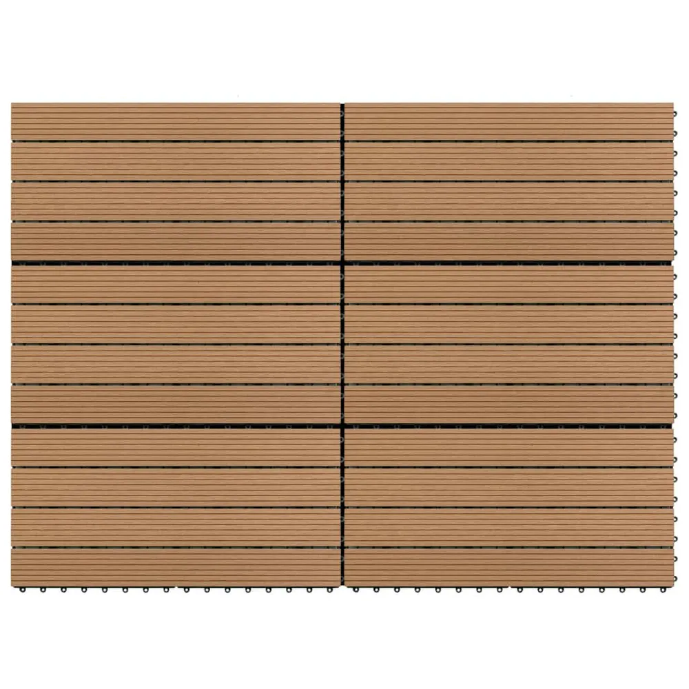 Carreaux de terrasse 6 pcs WPC 60x30 cm 1,08 m² Marron