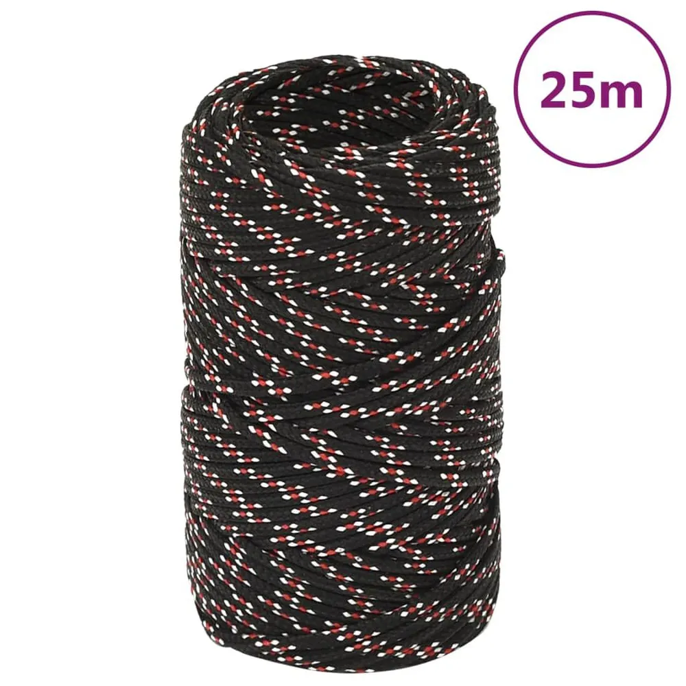 Corde de bateau Noir 2 mm 25 m Polypropylène