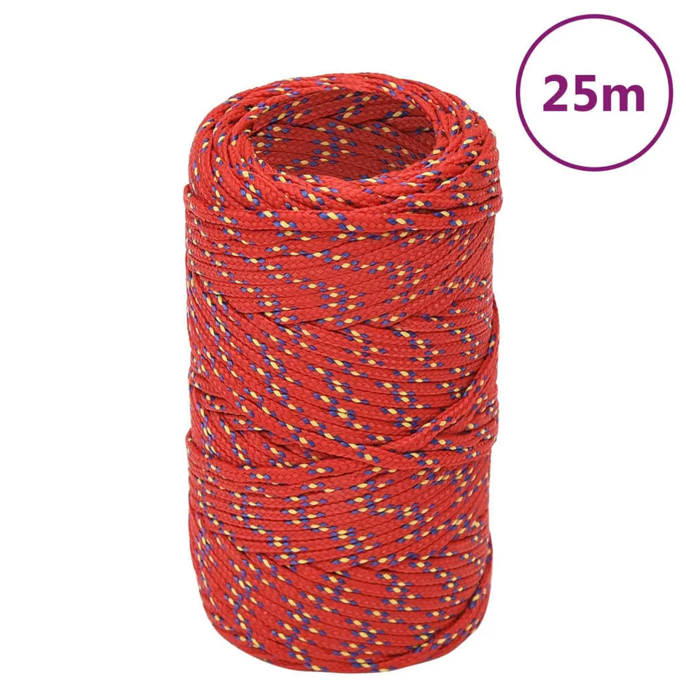 Corde de bateau Rouge 2 mm 25 m Polypropylène