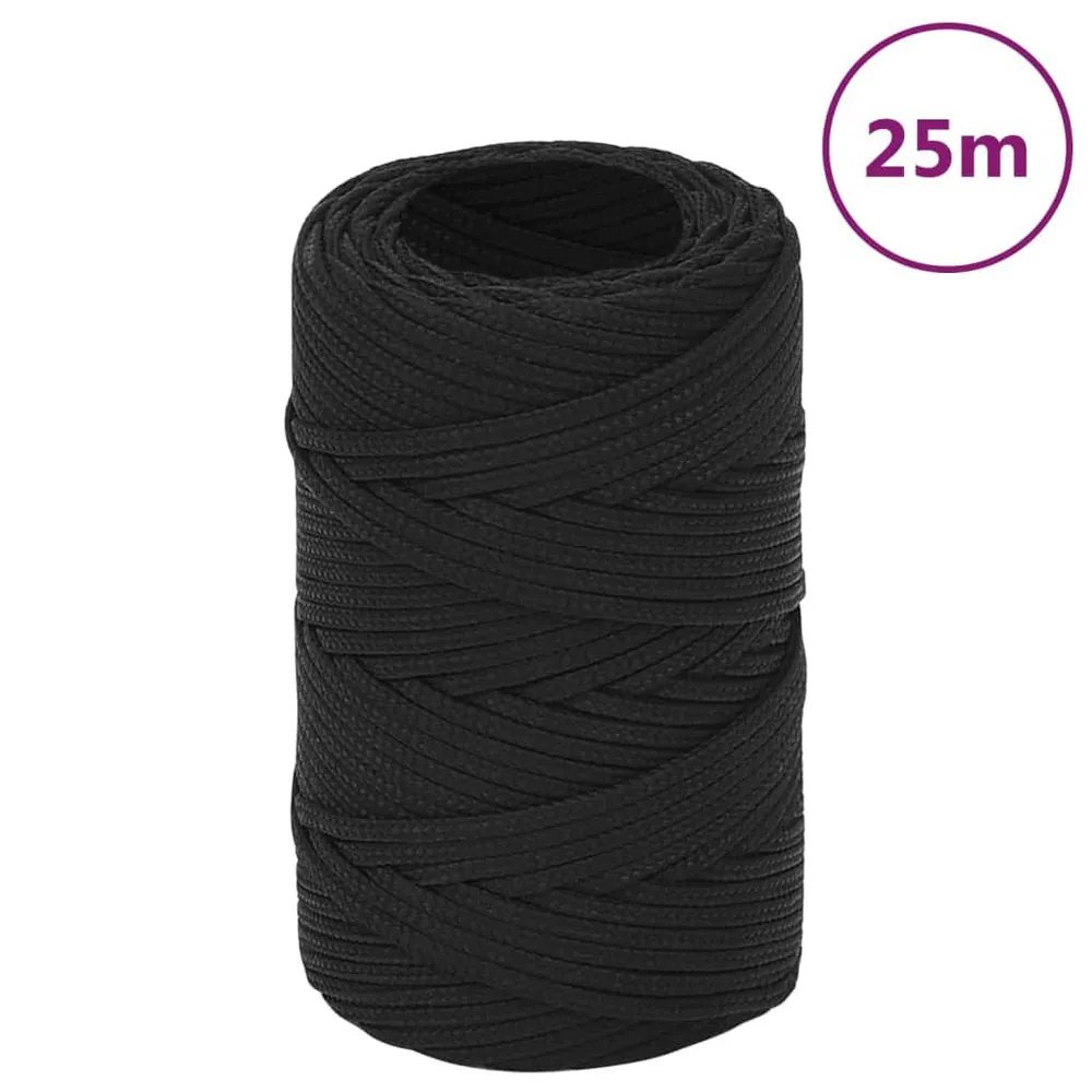 Corde de bateau Noir complet 2 mm 25 m Polypropylène