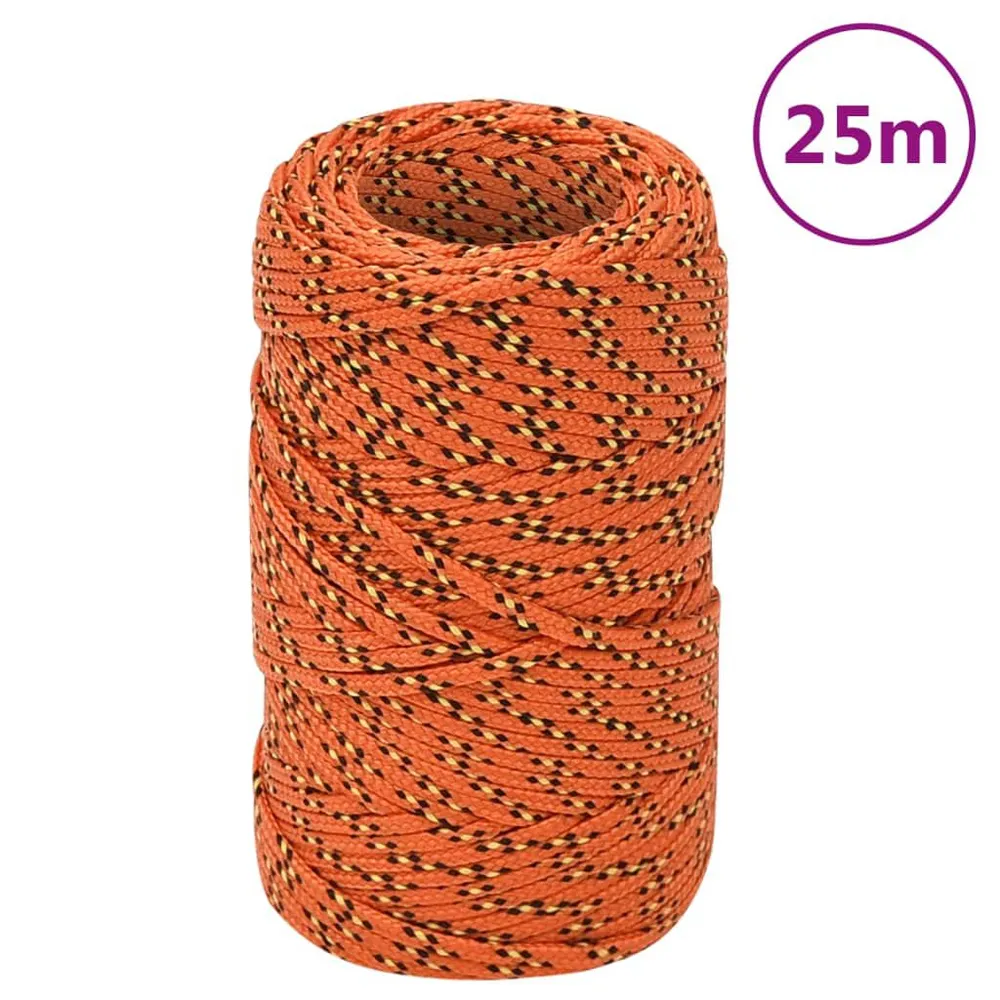 Corde de bateau Orange 2 mm 25 m Polypropylène