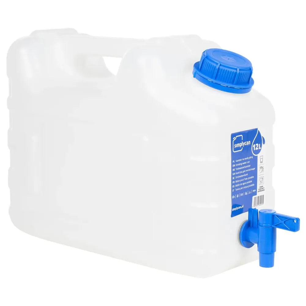 Réservoir d'eau avec robinet transparent 10 L plastique