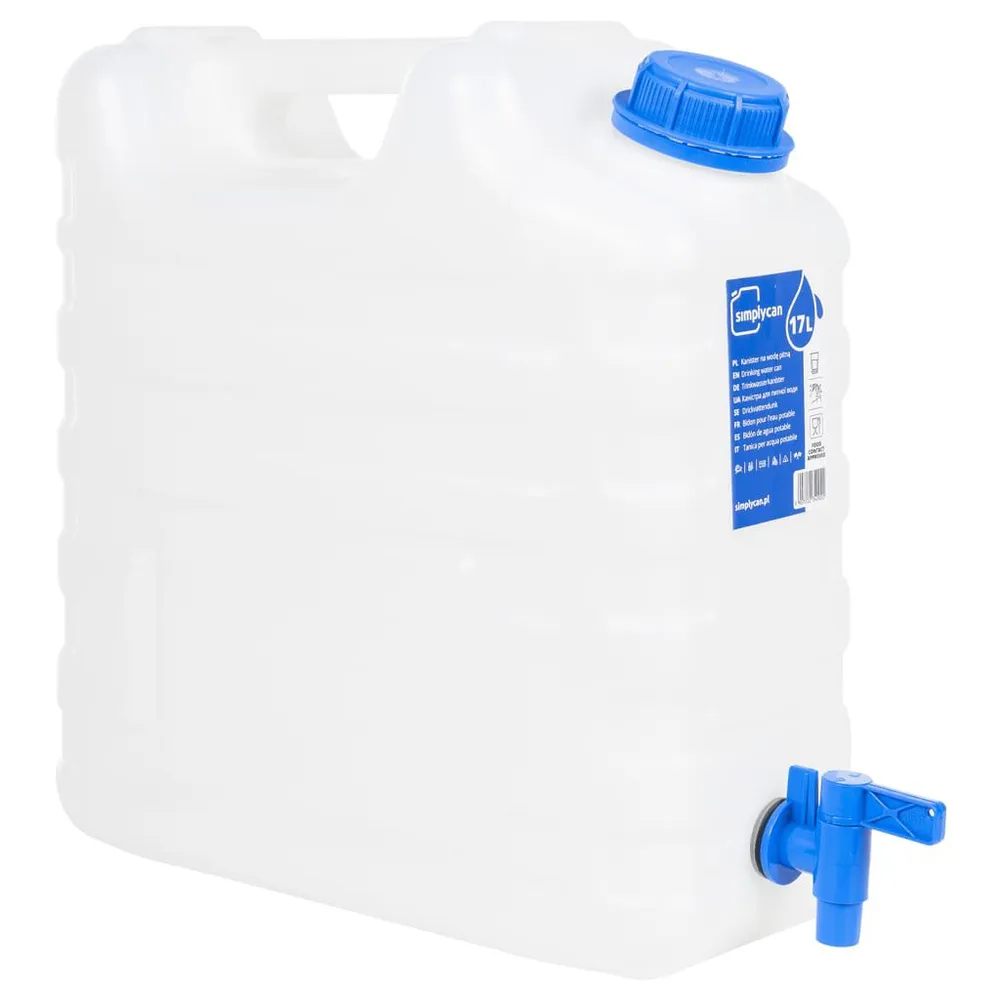 Réservoir d'eau avec robinet transparent 15 L plastique