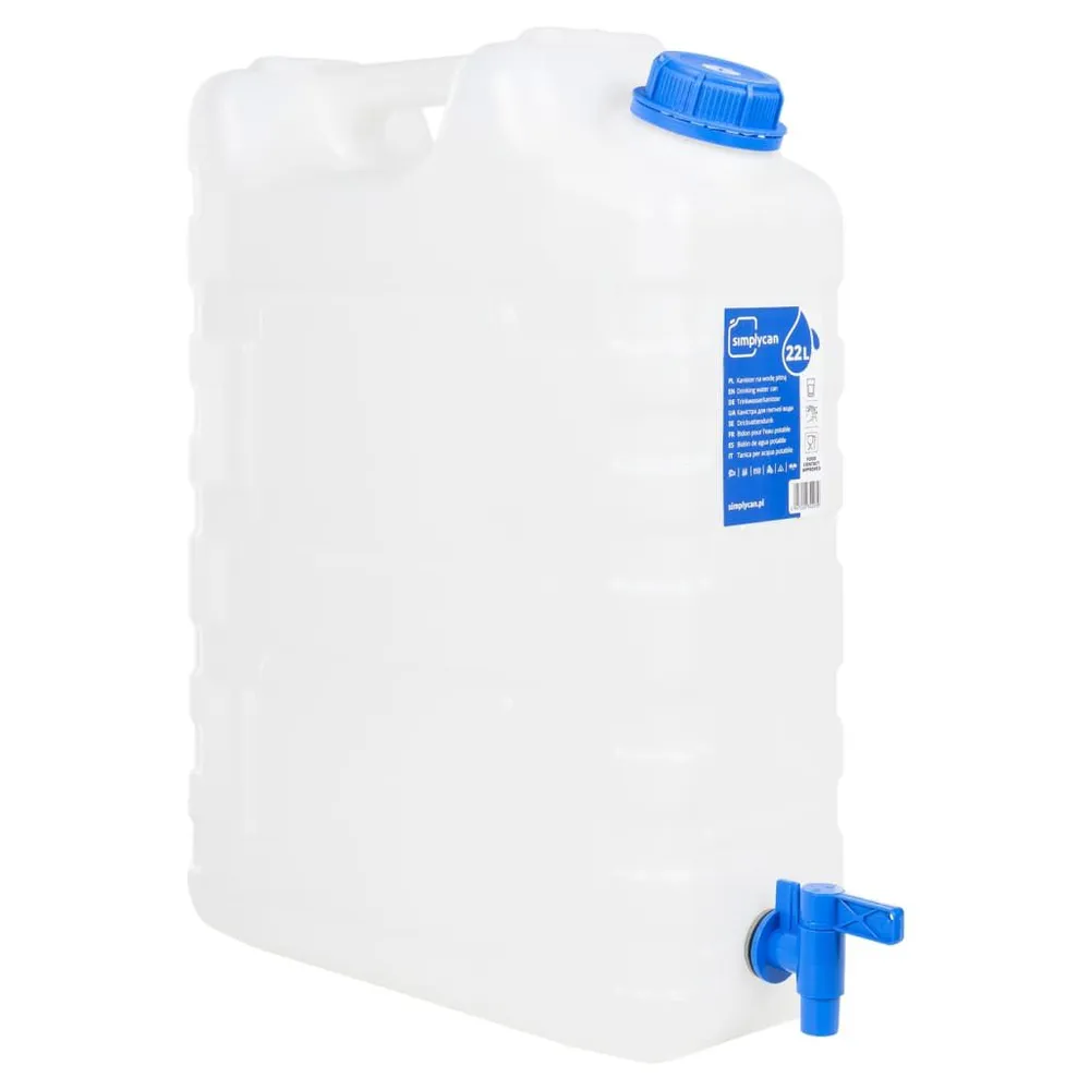 Réservoir d'eau avec robinet transparent 20 L plastique