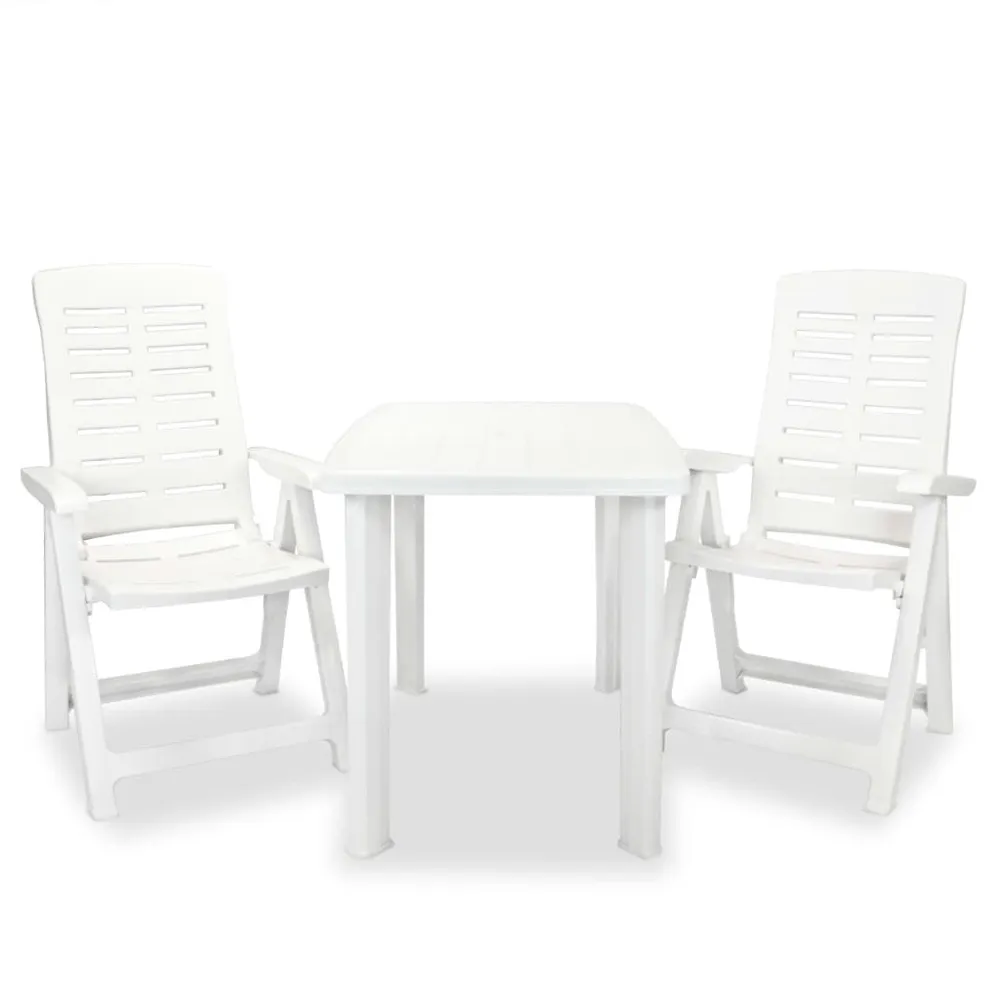 Ensemble de bistro 3 pcs Plastique Blanc