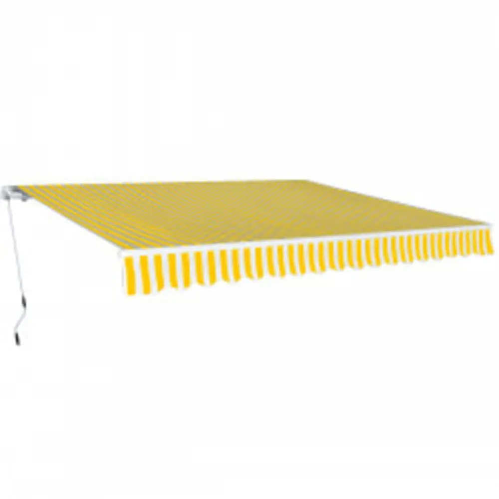 Auvent pliable manuel 600 cm Jaune/blanc