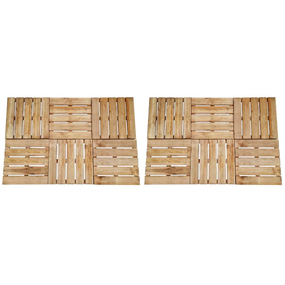 Dalles de terrasse 12 pcs 50x50 cm Bois Marron