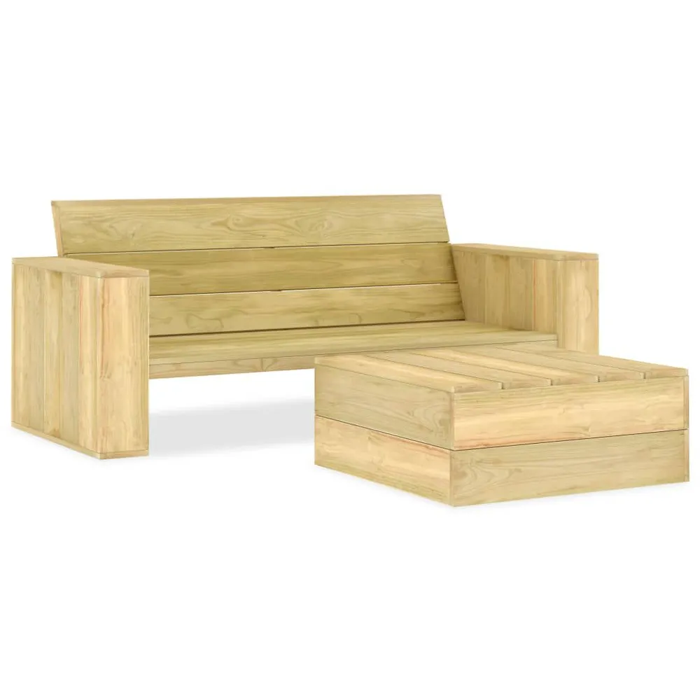 Salon de jardin 2 pcs Bois de pin imprégné