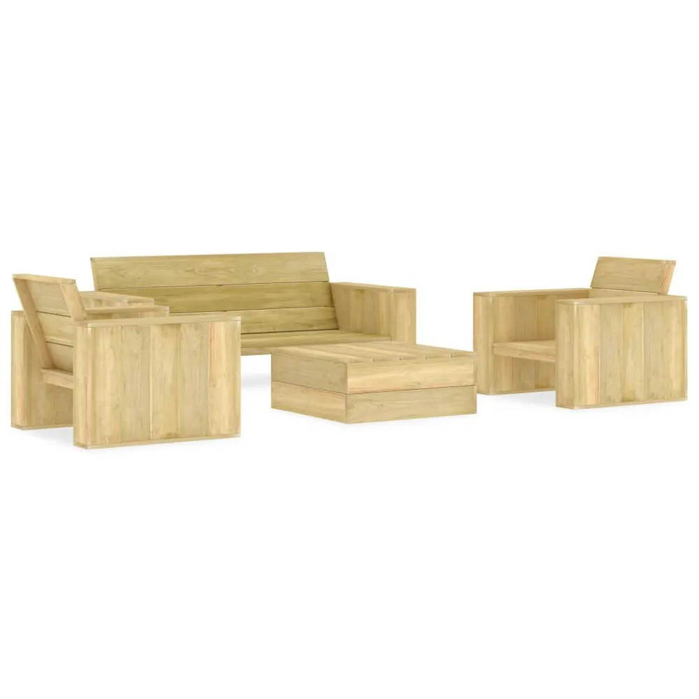 Salon de jardin 4 pcs Bois de pin imprégné