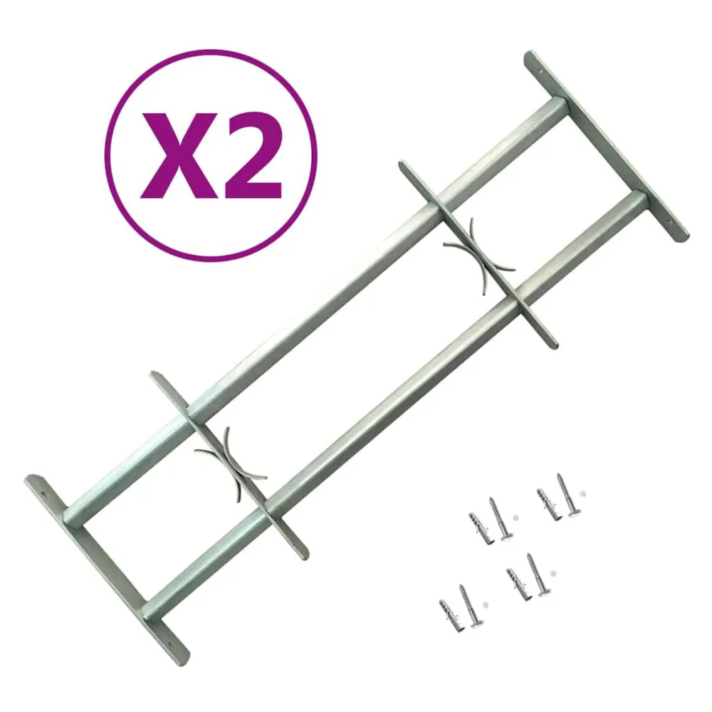 Grilles réglables de sécurité de fenêtres 2 pcs 1000-1500 mm