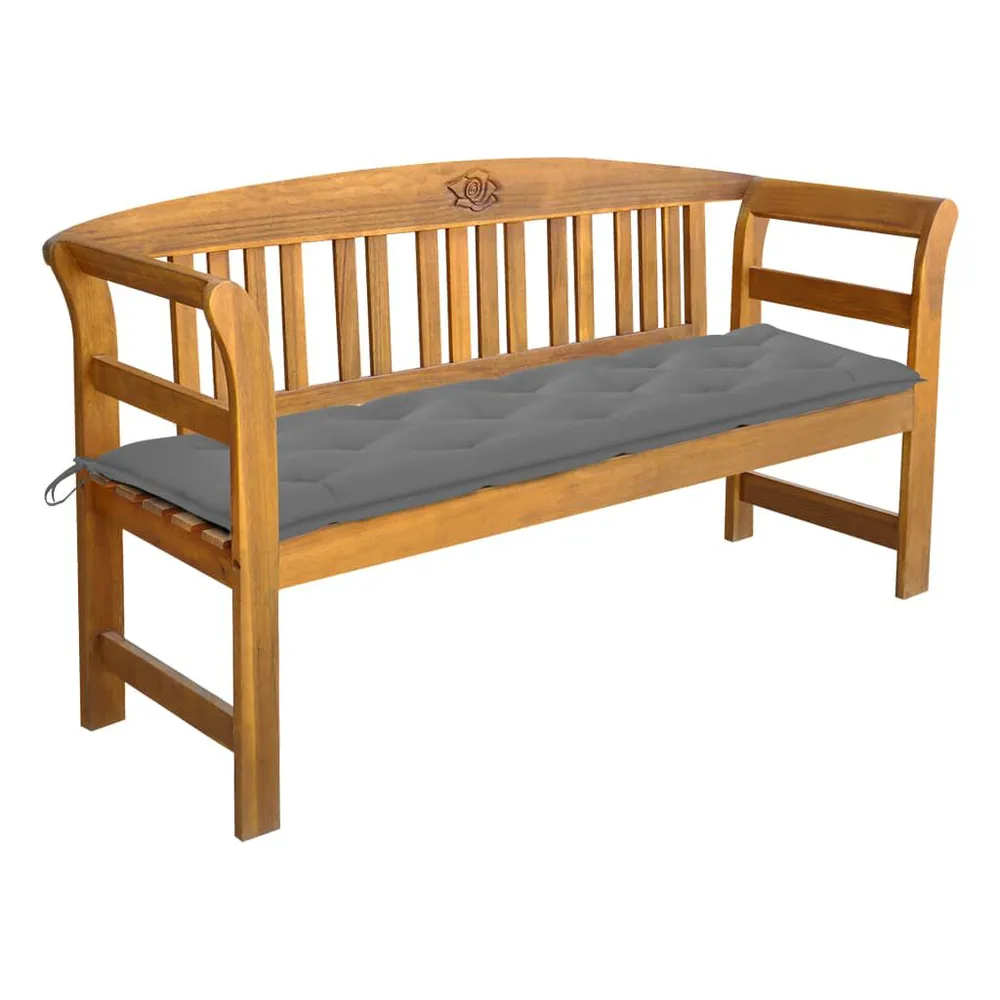 Banc de jardin avec coussin 157 cm Bois d'acacia massif