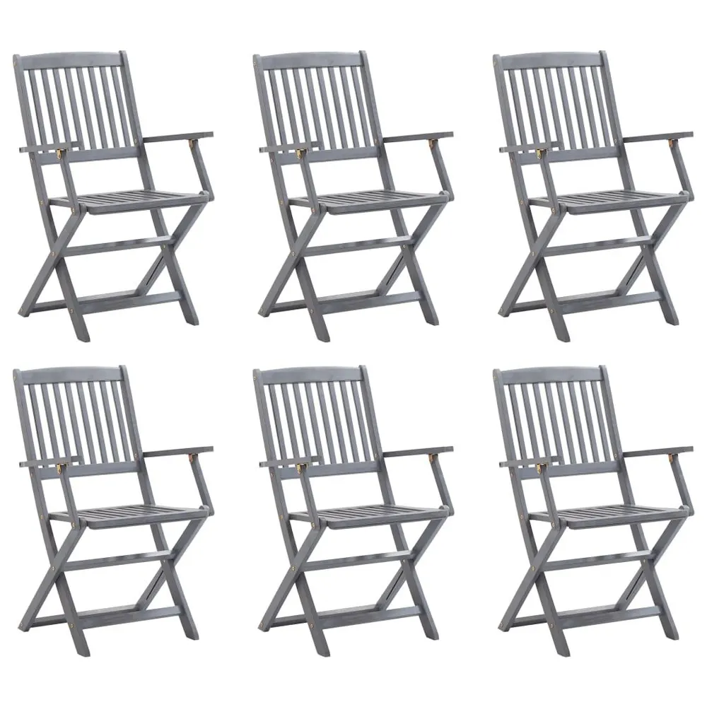 Chaises pliables d'extérieur lot de 6 Bois d'acacia solide