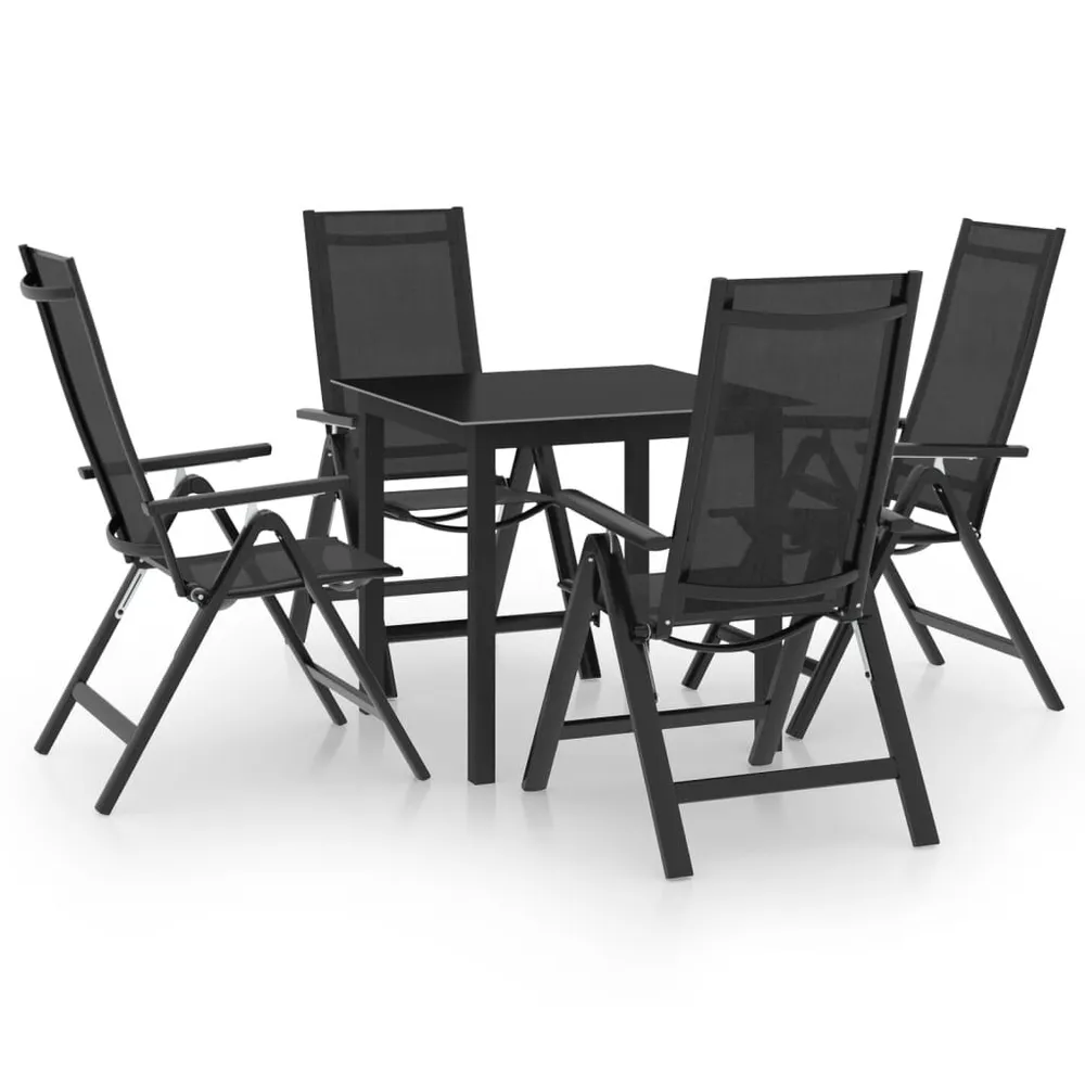 Ensemble à manger de jardin 5 pcs aluminium anthracite