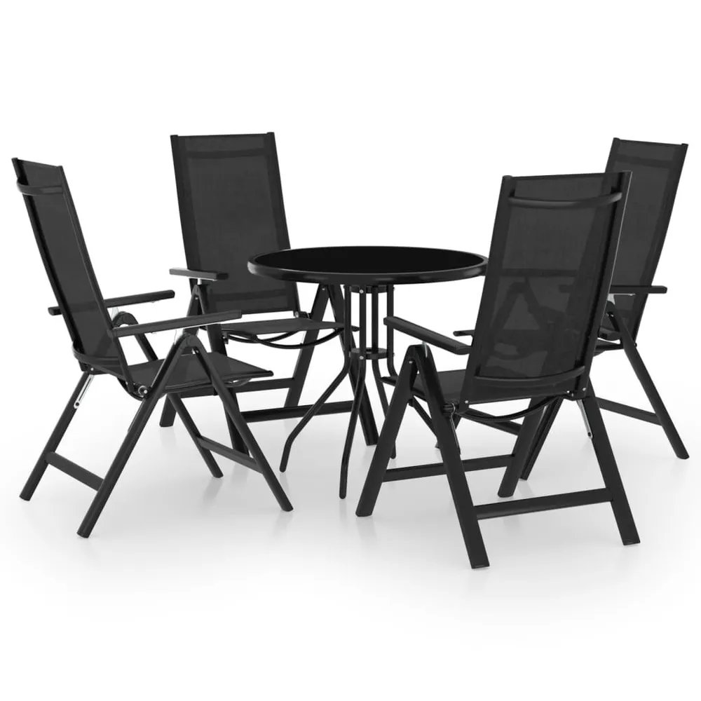 Ensemble de bistro 5 pcs noir et anthracite