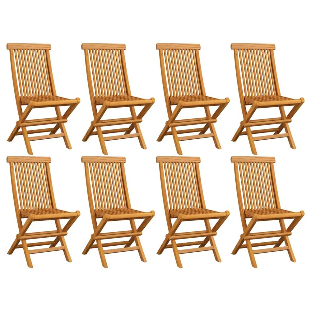 Chaises de jardin pliables lot de 8 Bois de teck massif