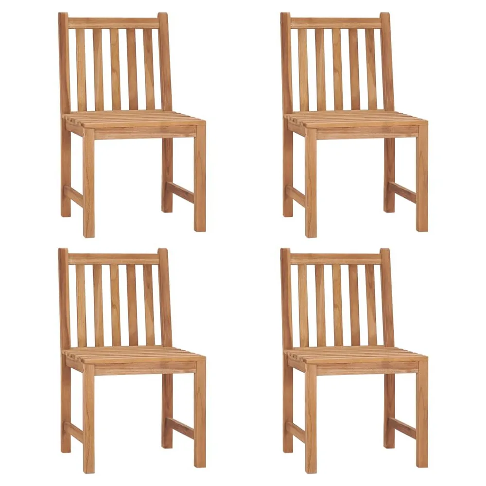 Chaises de jardin lot de 4 Bois de teck solide